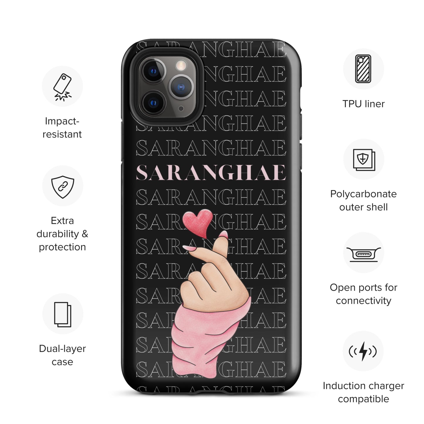 Saranghae (I love you) Tough Case for iPhone®