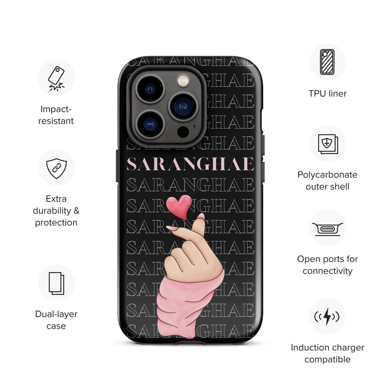 Saranghae (I love you) Tough Case for iPhone®