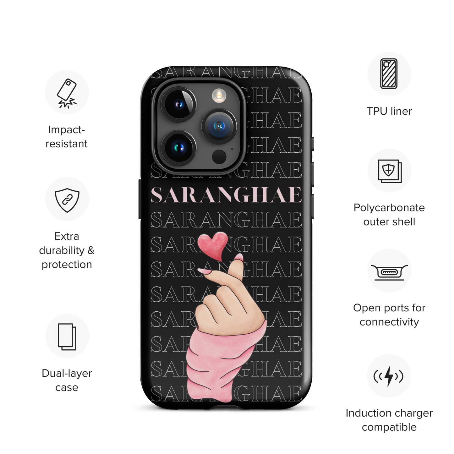 Saranghae (I love you) Tough Case for iPhone®