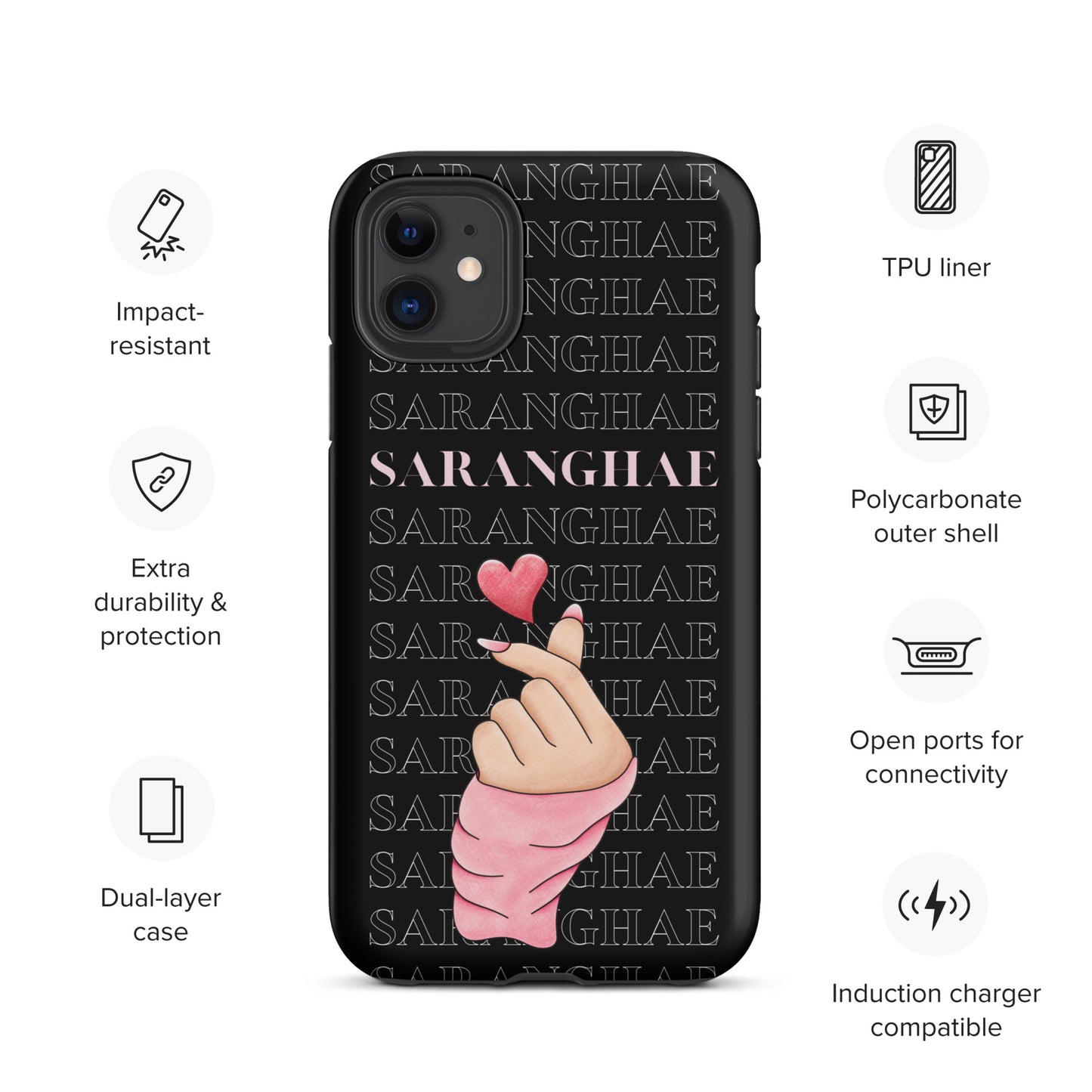 Saranghae (I love you) Tough Case for iPhone®