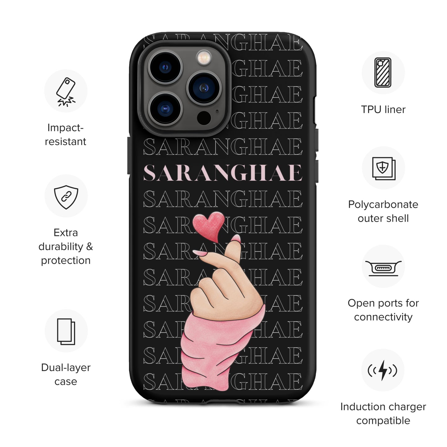 Saranghae (I love you) Tough Case for iPhone®