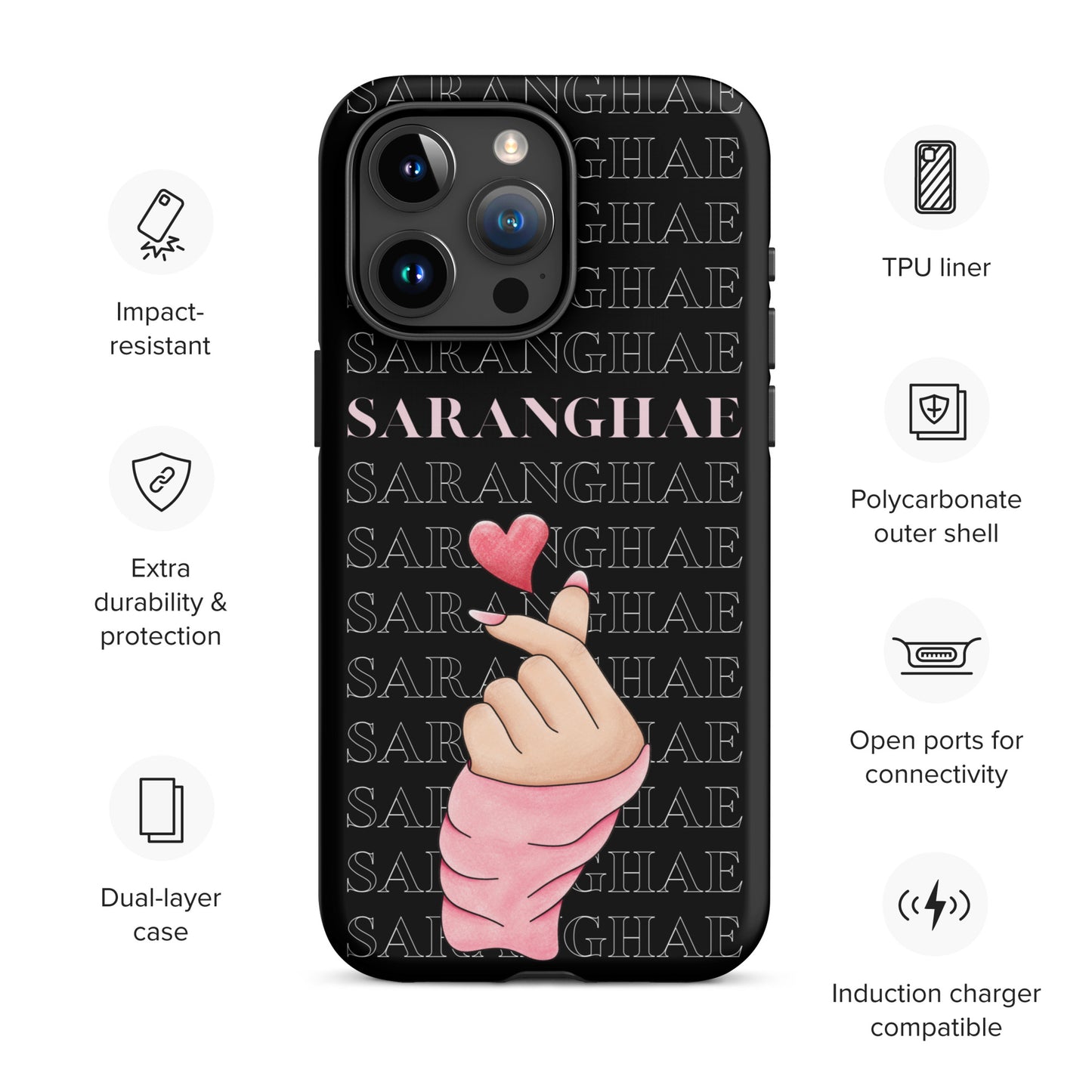 Saranghae (I love you) Tough Case for iPhone®