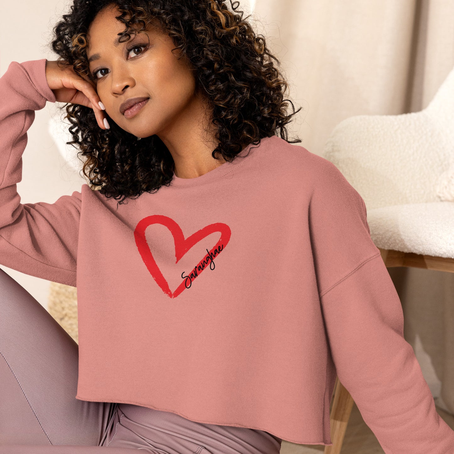 Saranghae (I love you) Crop Sweatshirt